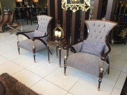 Casa Padrino luxury baroque living room armchair gray / brown / silver 77 x 87 x H. 108 cm - Noble living room furniture in baroque style
