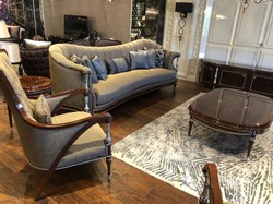 Casa Padrino divano barocco di lusso grigio / marrone / argento 280 x 90 x A. 98 cm - Mobili da soggiorno in stile barocco - Nobile e Magnifico