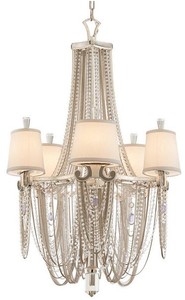 Casa Padrino lustre baroque de luxe argent / crème Ø 66 x H. 104 cm - Lustre magnifique d'Hôtel et de Restaurant de Style Baroque
