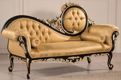 Casa Padrino divano barocco di lusso oro / nero 170 x 70 x A. 100 cm - Mobili in stile barocco - Nobile e Magnifico