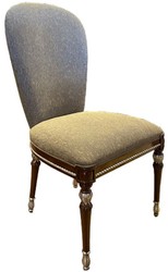 Casa Padrino luxury baroque dining chair set gray / brown / silver 52 x 55 x H. 100 cm - Baroque kitchen chairs set of 6 - Dining room furniture in baroque style
