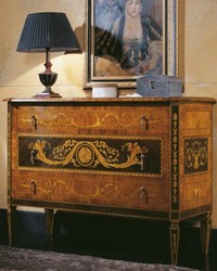 Casa Padrino cassettone barocco di lusso con 3 cassetti marrone chiaro / nero / oro 125 x 50 x A. 96 cm - Qualità di Lusso - Nobili Mobili da Salotto Barocco