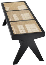 Luxus Sitzbank, Massivholz Sitzbank, Sitzbank Schwarz Naturfarben, Luxury Bench, Solid Wood Bench, Bench Black Natural
