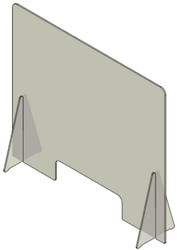 Casa Padrino Plastic Protective Screen with Pass-Through Transparent 100 x H. 70 cm - Desk Reception Counter Safety Shield