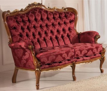 Casa Padrino divano da salotto barocco di lusso con elegante motivo rosso bordeaux / marrone / oro 144 x 90 x A. 115 cm - Mobili da soggiorno in stile barocco - Nobile e Splendido Casa Padrino divano da salotto barocco di lusso con elegante motivo rosso bordeaux / marrone / oro 144 x 90 x A. 115 cm - Mobili da soggiorno in stile barocco - Nobile e Splendido