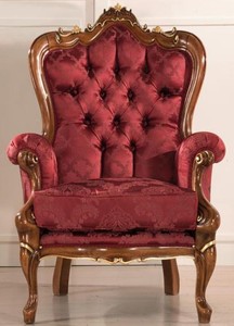 Casa Padrino luxury baroque living room armchair with elegant pattern bordeaux red / brown / gold 85 x 85 x H. 112 cm - Baroque style living room furniture - Noble & Magnificent
