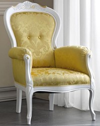 Luxus Barock Wohnzimmer Sessel Gold Weiß, Gold Weißer Barock Sessel, Barockstil Sessel Gold Weiß, Luxury Baroque Living Room Armchair Gold White, Gold White Baroque Armchair, Baroque Style Armchair Gold White