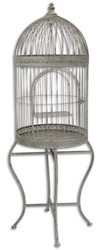 Casa Padrino gabbia per uccelli Art Nouveau con supporto grigio 45 x 45 x A. 120,5 cm - Accessori Barocco e Art Nouveau