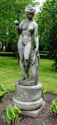 Casa Padrino Art Nouveau scultura Venere con mela stile antico grigio 38 x H 118 cm stile antico grigio - decorazione barocca da giardino - pesante e solida