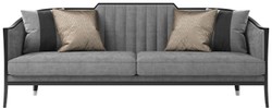 Casa Padrino luxury Art Deco velvet sofa gray / black / silver 250 x 95 x H. 93 cm - Noble living room sofa - Luxury Quality - Art Deco Furniture