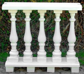 Casa Padrino balustrade Art Nouveau blanc 100 x 25 x H. 92 cm - Balustrade en pierre solide en béton le plus fin - Balustrades de Jardin et Terrasse