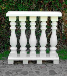 Casa Padrino balustrade Art Nouveau blanc 100 x 25 x H. 101 cm - Balustrade en pierre solide en béton le plus fin - Balustrades de Jardin et Terrasse