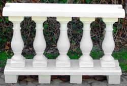 Casa Padrino Art Nouveau balustrade white 100 x 25 x H. 66 cm - Solid stone railings made of the finest concrete - Garden & Terrace Balustrades