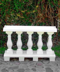 Casa Padrino Art Nouveau balustrade white 100 x 25 x H. 66 cm - Solid stone railings made of the finest concrete - Garden & Terrace Balustrades