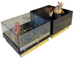 Casa Padrino luxury Art Deco coffee table dark brown / black / gold 135 x 80 x H. 40 cm - Noble living room table - Art Deco Furniture