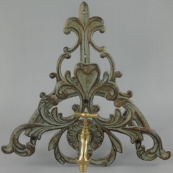 Garten Schlauchhalter mit Wasserhahn, Jugendstil Schlauchhalter, Garden Hose Holder with Tap, Art Nouveau Hose Holder