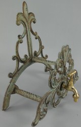 Garten Schlauchhalter mit Wasserhahn, Jugendstil Schlauchhalter, Garden Hose Holder with Tap, Art Nouveau Hose Holder