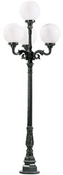 Casa Padrino baroque garden lantern black / white 83 x 83 x H. 255 cm - Elegant outdoor floor lamp made of high quality aluminum and polycarbonate lampshades - Nostalgic garden lighting