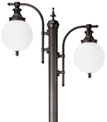 Casa Padrino Art Nouveau garden lantern anthracite / white 80 x 25 x H. 238 cm - Elegant outdoor floor lamp made of high quality aluminum and spherical acrylic lampshades - Garden Decoration Accessories