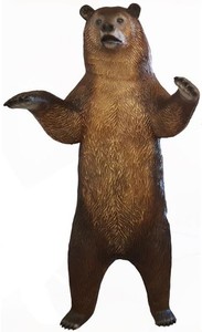 Casa Padrino sculpture décorative ours brun / noir 118 x H. 240 cm - Figurine Animalière Décorative Grandeur Nature - Figurine de Décoration de Jardin Résistante aux Intempéries