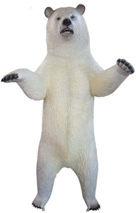 Casa Padrino sculpture décorative ours blanc / noir 118 x H. 240 cm - Figurine Animalière Décorative Grandeur Nature - Figurine de Décoration de Jardin Résistante aux Intempéries