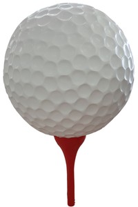 Casa Padrino sculpture décorative design balle de golf blanc / rouge Ø 120 x H. 200 cm - Énorme décoration de jardin résistante aux intempéries