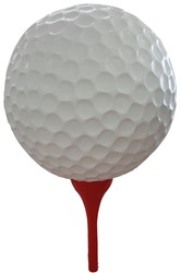 Casa Padrino sculpture décorative design balle de golf blanc / rouge Ø 120 x H. 200 cm - Énorme décoration de jardin résistante aux intempéries