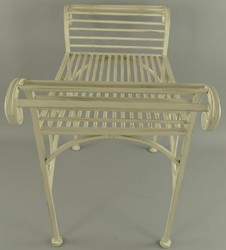 Casa Padrino Art Nouveau garden stool antique cream 68 x 34 x H. 55 cm - Metal stool - Garden & patio furniture
