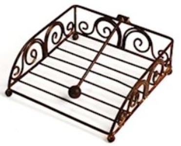 Casa Padrino porte-serviettes Art Nouveau en métal rouille 18,7 x 18,7 x H. 9,4 cm - Accessoires de Jardin & Gastronomie