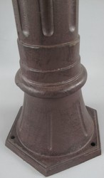 Casa Padrino Art Nouveau garden water column rustic brown / brass Ø 23 x H. 97 cm - Nostalgic aluminum water dispenser with faucet - Garden Accessories
