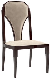 Casa Padrino ensemble de chaises de salle à manger Art Déco de luxe beige / marron foncé / argent 55 x 55 x H. 110 cm - Ensemble de 6 chaises de cuisine noble - Mobilier de Salle à Manger Art Déco