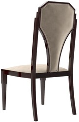 Casa Padrino ensemble de chaises de salle à manger Art Déco de luxe beige / marron foncé / argent 55 x 55 x H. 110 cm - Ensemble de 6 chaises de cuisine noble - Mobilier de Salle à Manger Art Déco