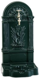 Casa Padrino fontana a muro Art Nouveau verde 33 x 30 x A. 75 cm - Fontana da giardino nostalgica con rubinetto - Accessori da Giardino