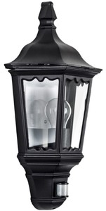 Casa Padrino lampada da parete per esterno Art Nouveau con sensore di movimento nero 20 x 12 x A. 50 cm - Balcone Giardino Terrazzi Luce Esterna