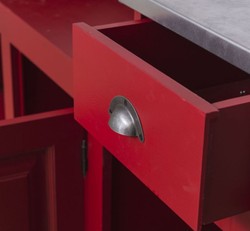 Landhausstil Theke Rot Silber, Massivholz Theke, Landhausstil Massivholz Thekentisch, Country Style Counter Red Silver, Solid Wood Counter, Country Style solid Wood Counter Table