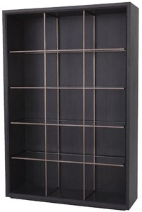Casa Padrino cabinet mensola di lusso con 4 ripiani in vetro grigio antracite / rame 150 x 46 x A. 221,5 cm - Armadio per Libri - Armadio Soggiorno - Armadio Ufficio - Armadio di Lusso