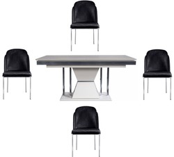 Luxus Art Deco Esszimmer Set, Art Deco Esstisch mit 4 Stühlen, Art Deco Esszimmer Möbel, Luxury Art Deco Dining Room Set, Art Deco Dining Table with 4 Chairs, Art Deco Dining Room Furniture