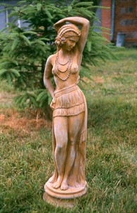 Casa Padrino Art Nouveau bailarina de escultura estilo antiguo 21 x H 75 cm estilo antiguo colores tierra - decoración de jardín barroco - pesado y sólido Casa Padrino Art Nouveau bailarina de escultura estilo antiguo 21 x H 75 cm estilo antiguo colores tierra - decoración de jardín barroco - pesado y sólido