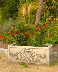 Casa Padrino Baroque Flower Pot Antique Cream 36 x 81 x H. 43 cm - Square Flower Pot in Baroque Style - Flower Pot - Art Nouveau Plant Pot