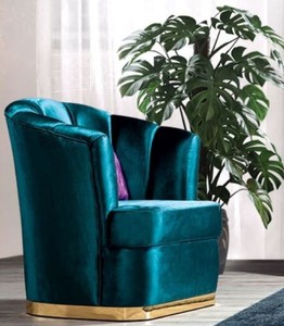 Casa Padrino luxury living room armchair turquoise / gold 80 x 80 x H. 90 cm - Luxury living room furniture
