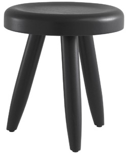 Casa Padrino sgabello di lusso nero Ø 31 x A. 34 cm - Sgabello in legno massello - Sgabello rotondo in legno Mindi - Mobili di Lusso