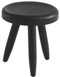 Casa Padrino sgabello di lusso nero Ø 31 x A. 34 cm - Sgabello in legno massello - Sgabello rotondo in legno Mindi - Mobili di Lusso