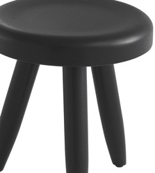 Casa Padrino sgabello di lusso nero Ø 31 x A. 34 cm - Sgabello in legno massello - Sgabello rotondo in legno Mindi - Mobili di Lusso