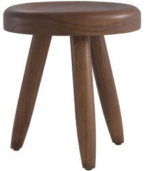 Casa Padrino taburete de lujo marrón Ø 31 x A. 34 cm - Taburete de madera maciza - Taburete redondo de madera Mindi - Muebles de Lujo