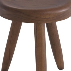Casa Padrino taburete de lujo marrón Ø 31 x A. 34 cm - Taburete de madera maciza - Taburete redondo de madera Mindi - Muebles de Lujo