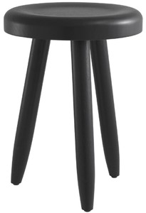 Casa Padrino sgabello di lusso nero Ø 31 x A. 45 cm - Sgabello in legno massello - Sgabello rotondo in legno Mindi - Mobili di Lusso
