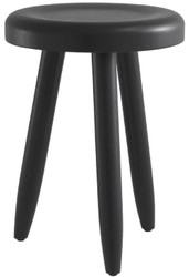 Luxus Hocker Schwarz, Massivholz Hocker Schwarz, Runder Sitzhocker Schwarz, Luxury Stool Black, Solid Wood Stool Black, Round Stool Black
