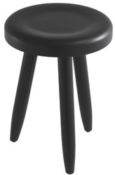 Luxus Hocker Schwarz, Massivholz Hocker Schwarz, Runder Sitzhocker Schwarz, Luxury Stool Black, Solid Wood Stool Black, Round Stool Black