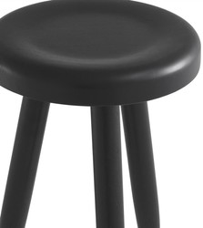 Luxus Hocker Schwarz, Massivholz Hocker Schwarz, Runder Sitzhocker Schwarz, Luxury Stool Black, Solid Wood Stool Black, Round Stool Black