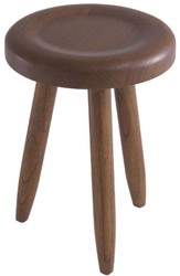 Casa Padrino sgabello di lusso marrone Ø 31 x A. 45 cm - Sgabello in legno massello - Sgabello rotondo in legno Mindi - Mobili di Lusso